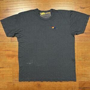 Aviator Nation T Shirt Mens L Gray Short Sleeve Crew Neck Logo USA Made Retro